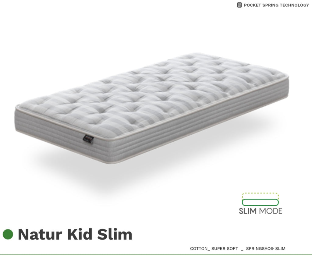 Natur Kid Slim – colchón vista frontal con tecnología Slim Mode