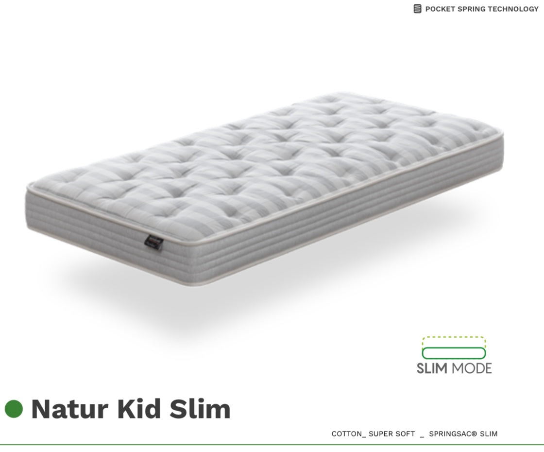 Natur Kid Slim – colchón vista frontal con tecnología Slim Mode