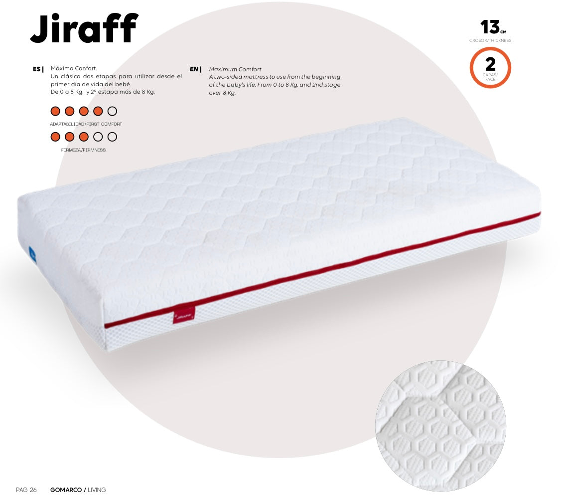 Colchón Jiraff – vista exterior, 2 caras